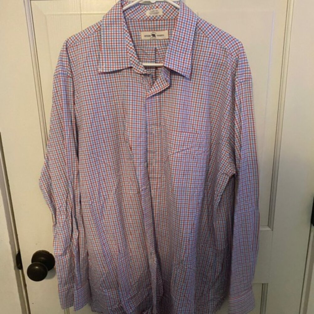 Stewart Simmons Classic Fit Men's Button-Down Shirt - Size XL, Red, White Blue